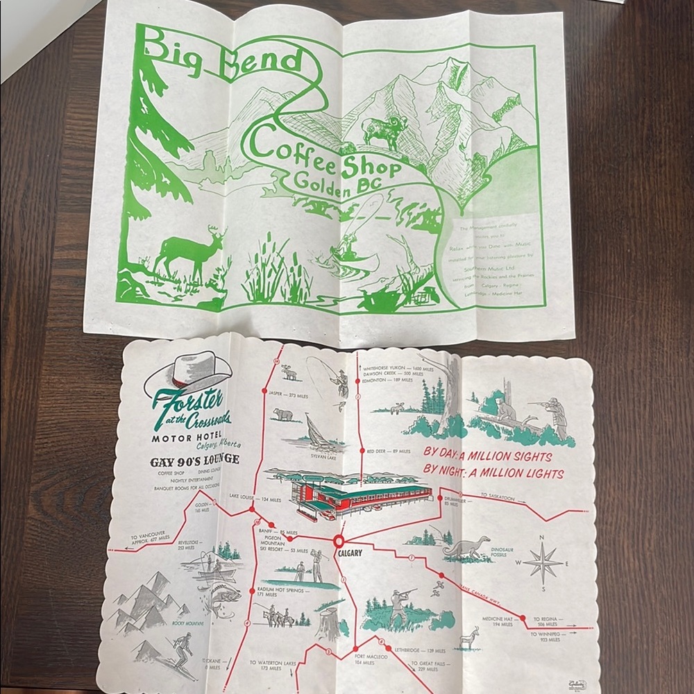 Vintage 1960s Placemat Souvenir Travel Brochures Paper Memorabilia Illustration